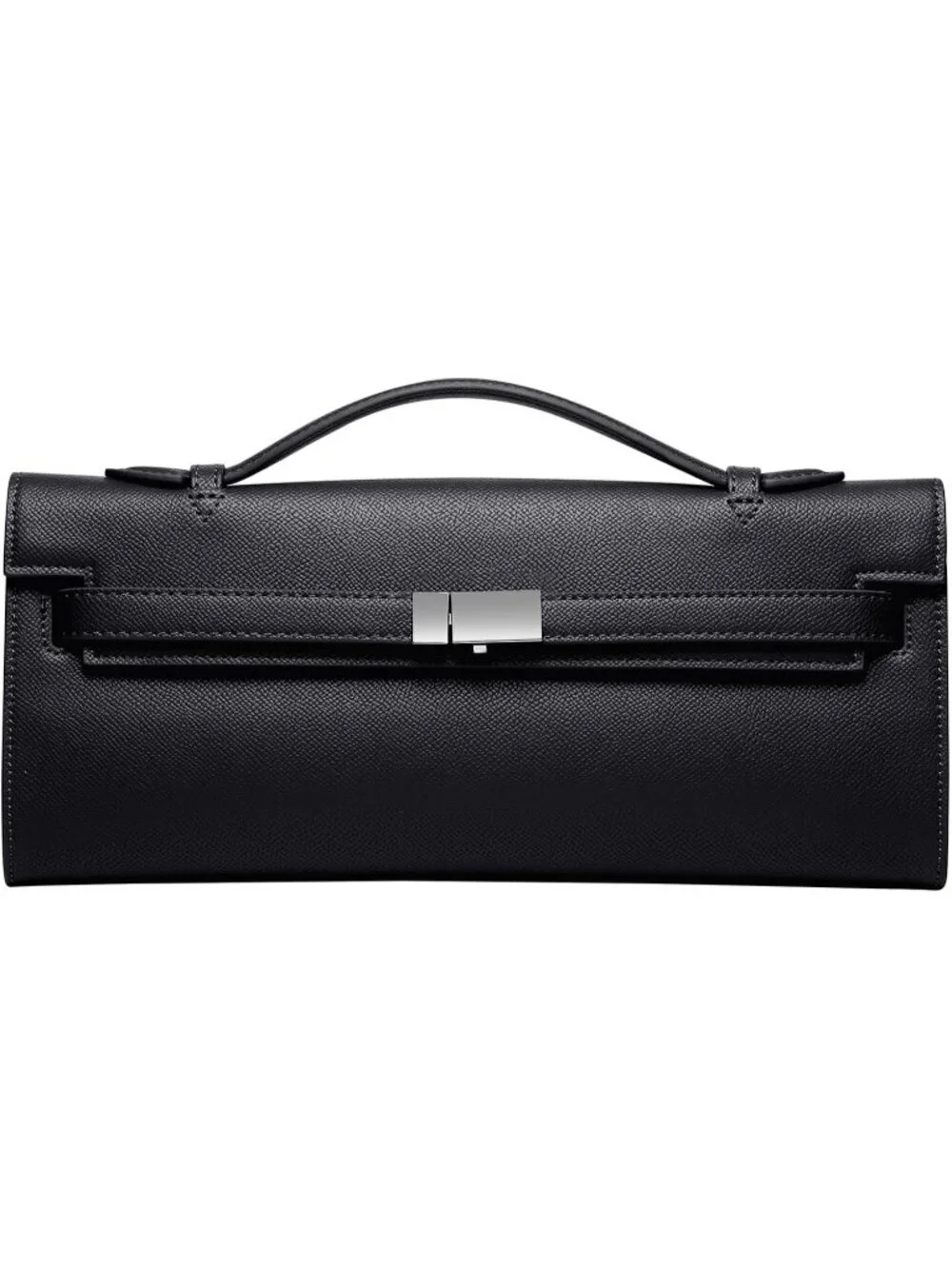 👜Women's Black PU Leather Top Handle Bag Evening Clutch Purse Party Wedding